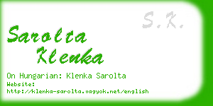 sarolta klenka business card